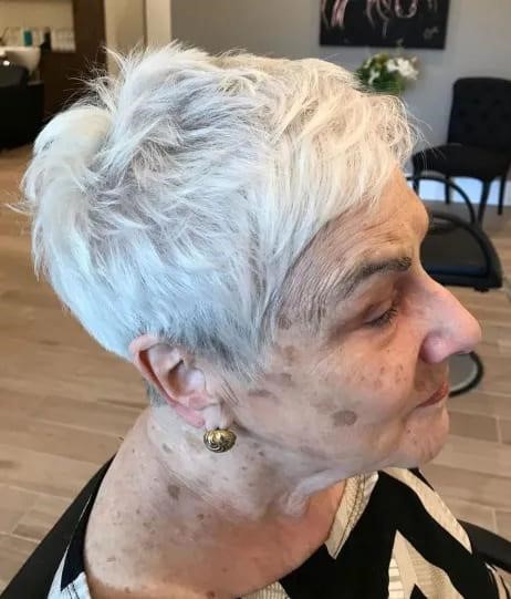 White Choppy Pixie