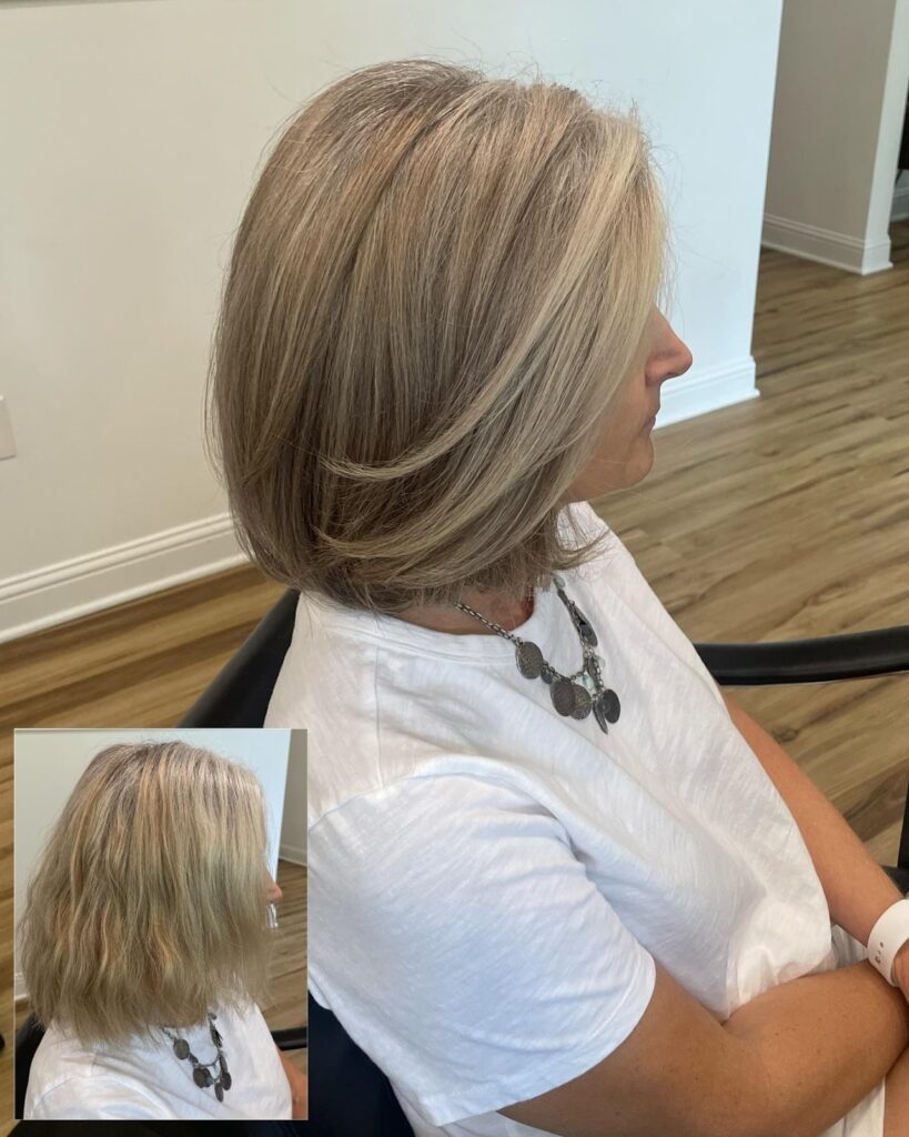 Sleek Blunt Cuts for older women 