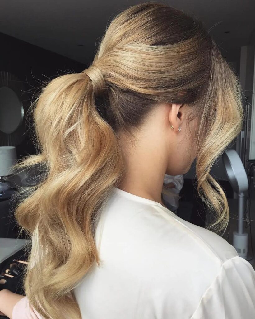 Wavy Ponytail with Front Ringlets