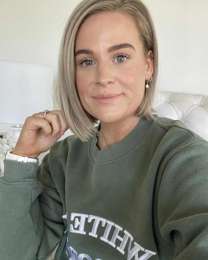 Short Mom Bob Blonde Cut on Straight Hair