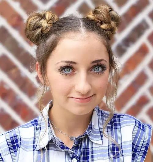 Space Buns with Front Strands