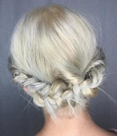 Low Halo Braid Updo