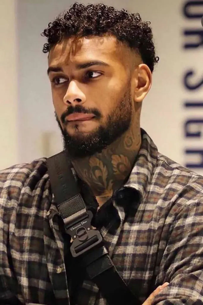 Short Curly Hair With Side Shaved