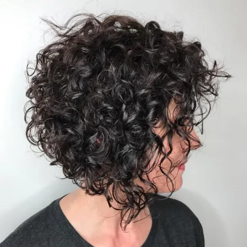 Curly Inverted Bob Style