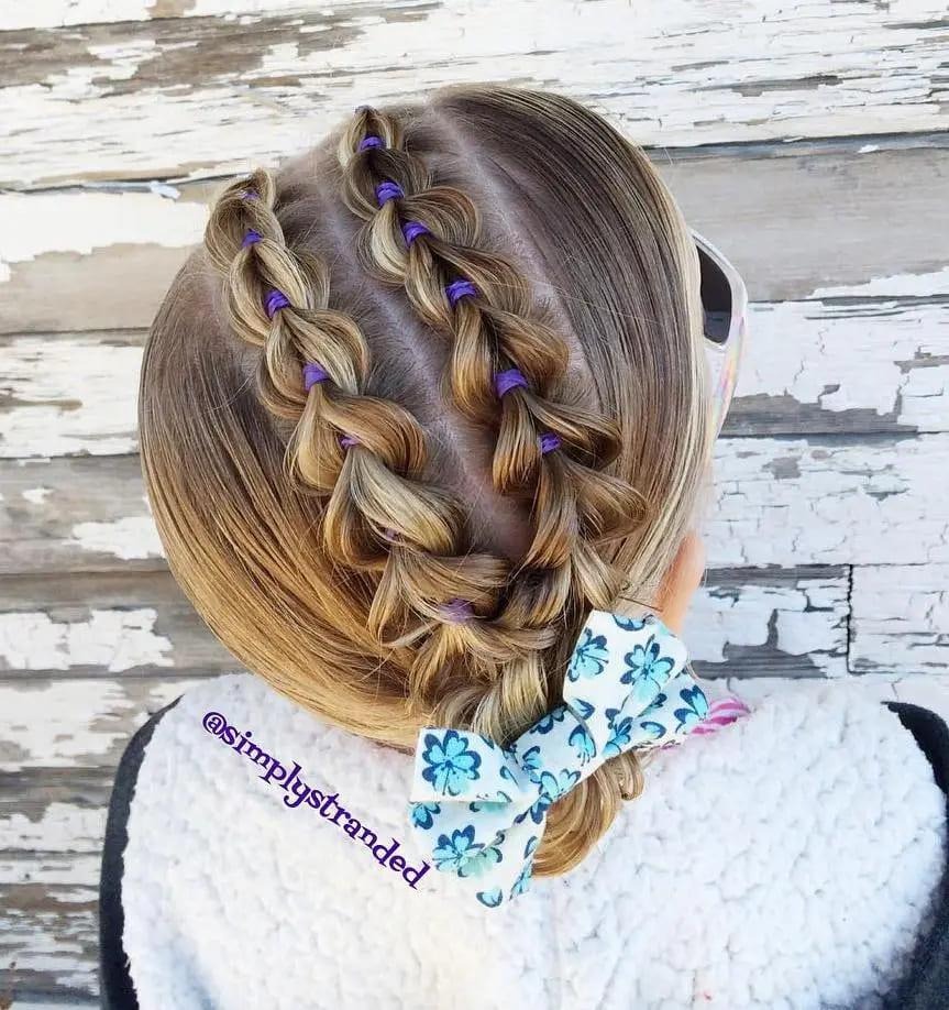 Diagonal Pull-Through Braids for Girls