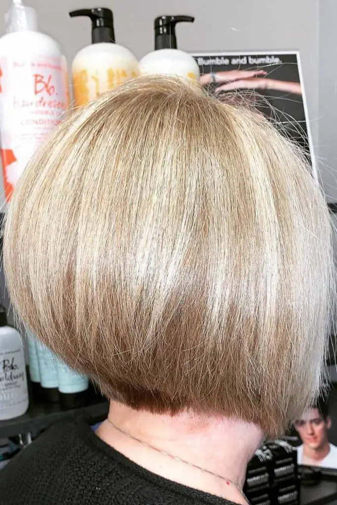 Short Stacked Ash Blonde Bob
