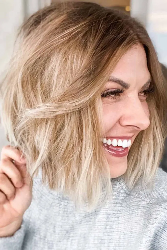 Blonde Balayage on Bob Cut
