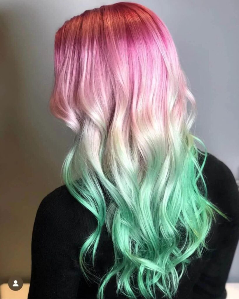 Tri-Color Pink to Green