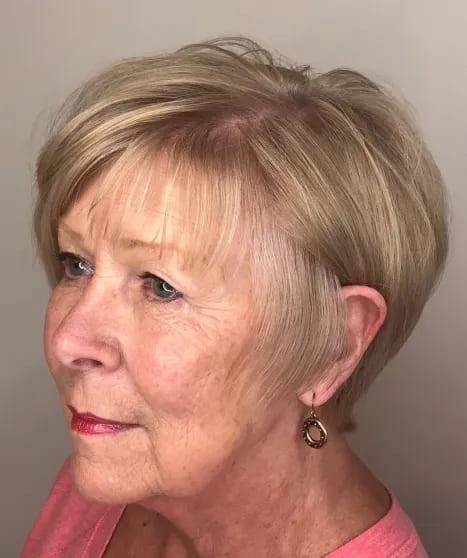 Short Dishwater Blonde Hairstyle Over 70