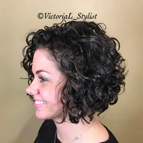 Cute Bob with Messy Glossy Curls