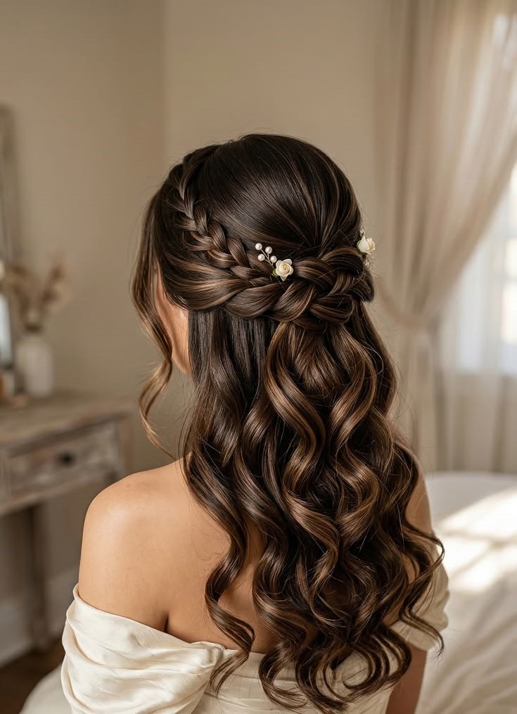 10 New Half-Up, Half-Down Wedding Hairstyles