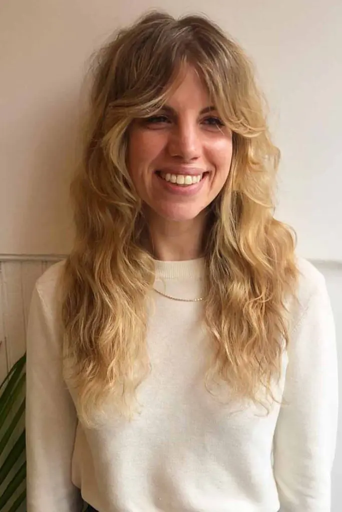 Shag Mullet Textured Cut With Curtain Bangs