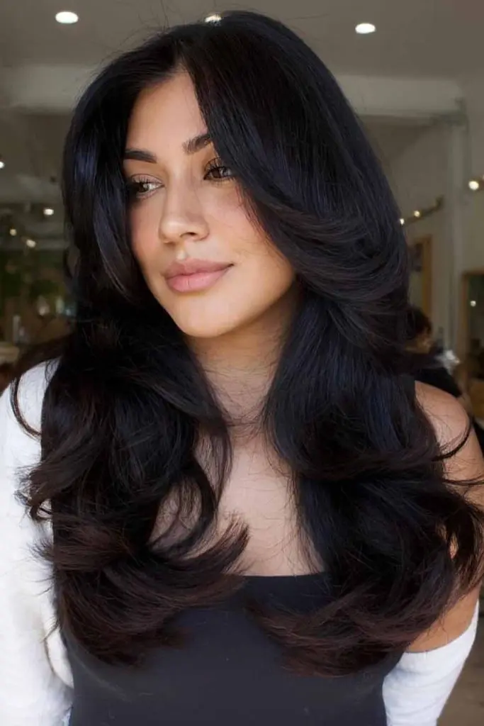 Long Textured Layered Face Framing Cut