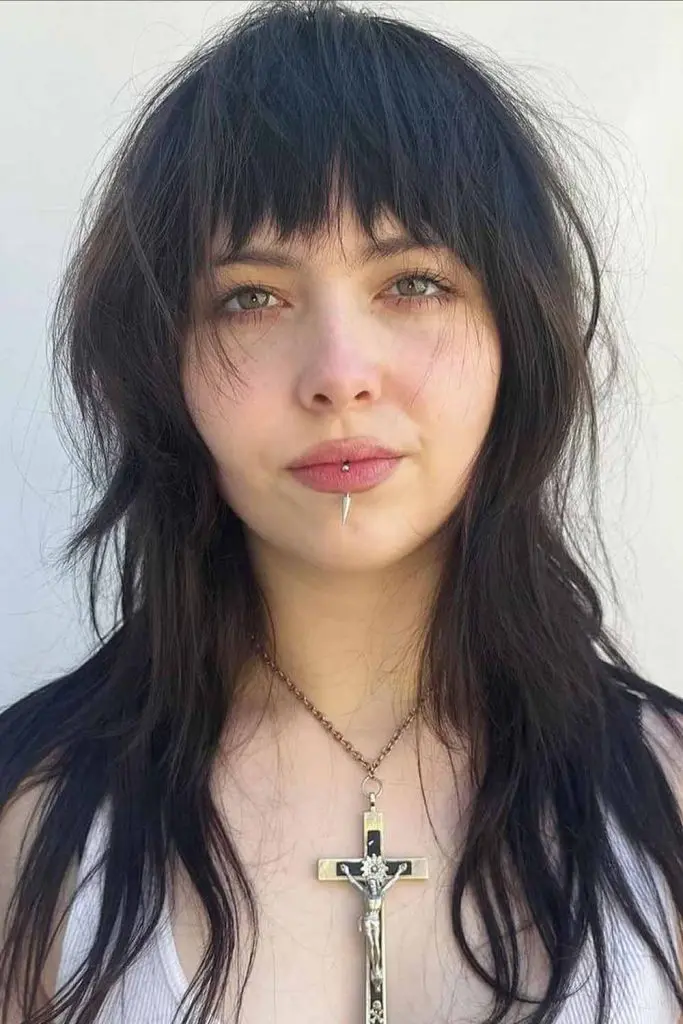 Straight Shag Razor Cut With Choppy Bangs