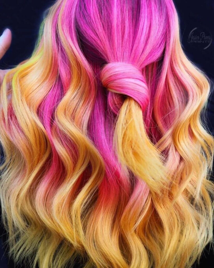 Golden Pink Hair