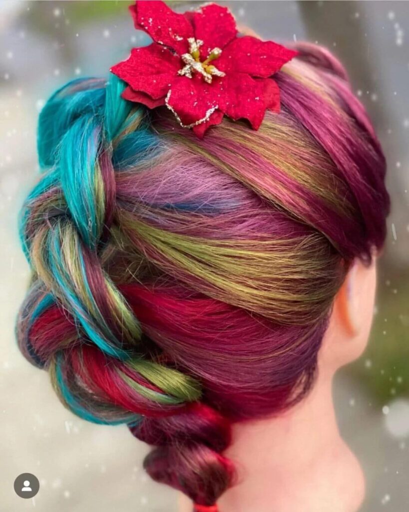 Christmas Rainbow Hair