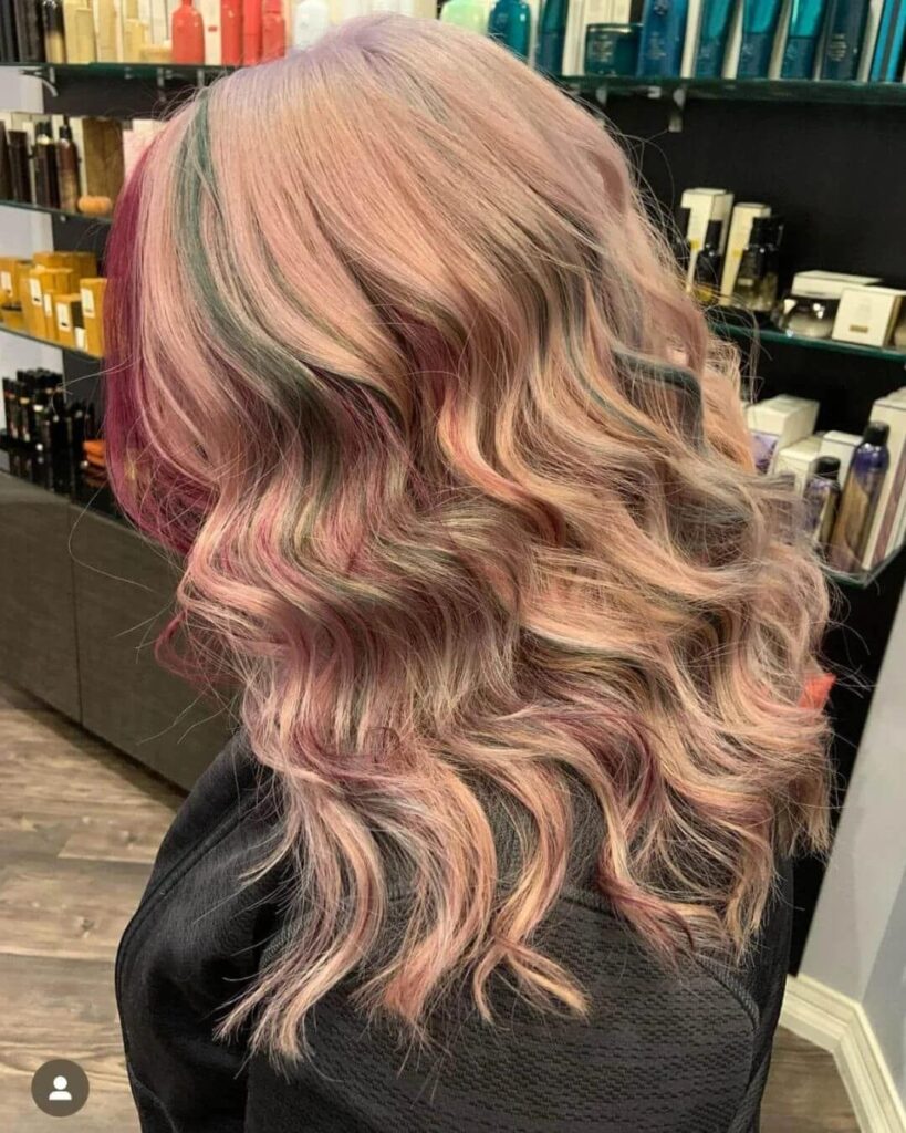 Pink Blonde Christmas Highlights
