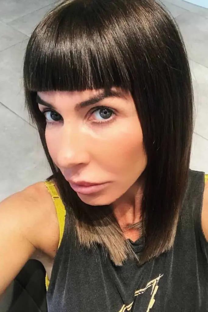 Edgy Blunt Cut With Micro Bangs