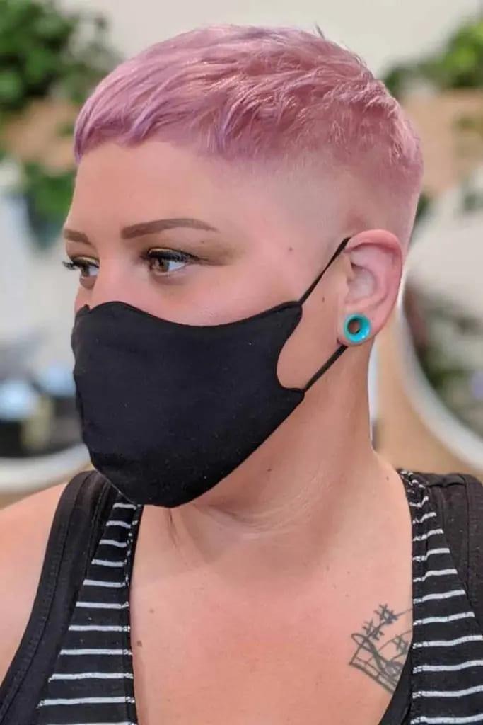 Short Side Shaved Pink Pixie