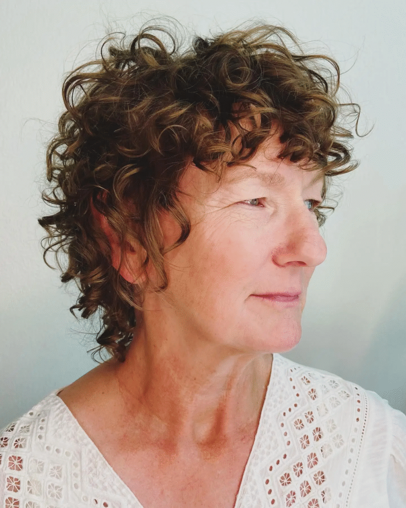 Curly Shag with Bangs