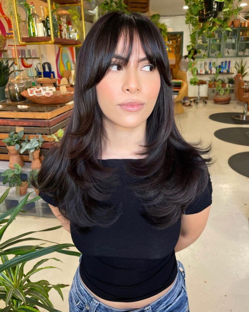 Wispy Curtain Bangs With Long Layers