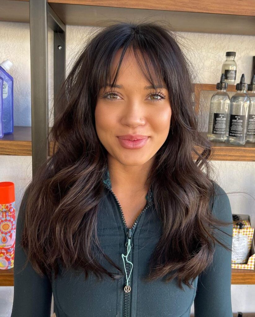 Long Wavy Hair With Curtain Fringe
