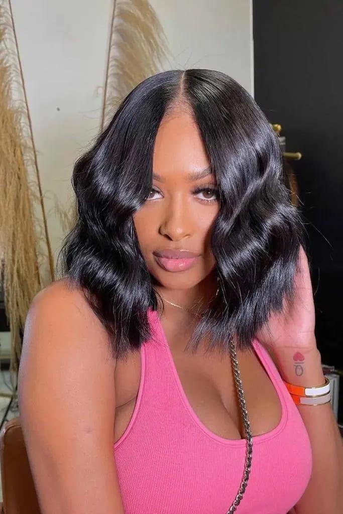 Wavy Bob With Middle Part