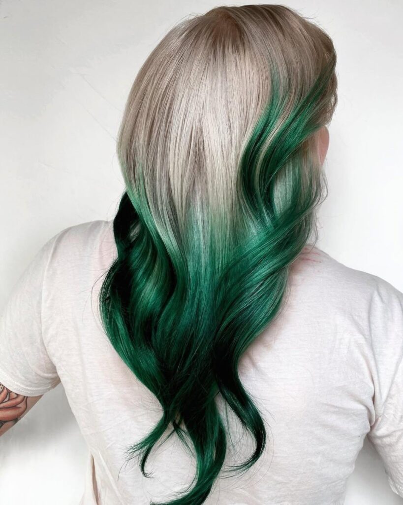 Patrick’s Day Inspired Green Dip-Dye Hair