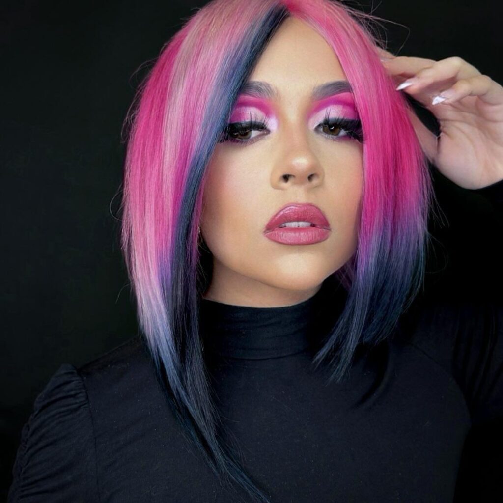 Asymmetrical Colored Long Bob