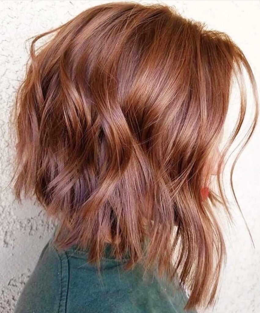 Ginger Wavy Angled Bob