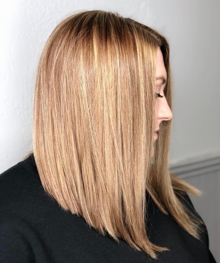 Long Angled Blonde Bob