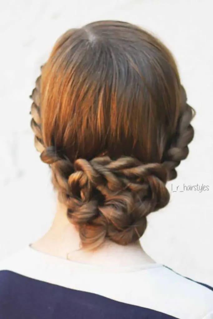 Rope Braids Tied-Up Into a Bun