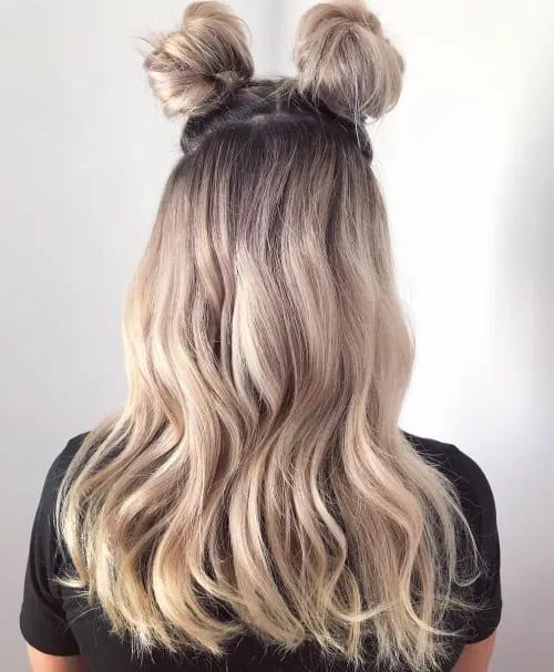 Half-Up Space Buns