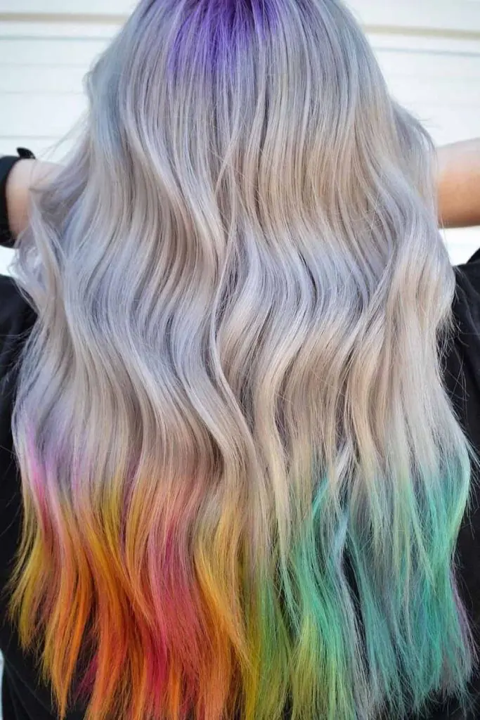 Rainbow Dip-Dye Hair