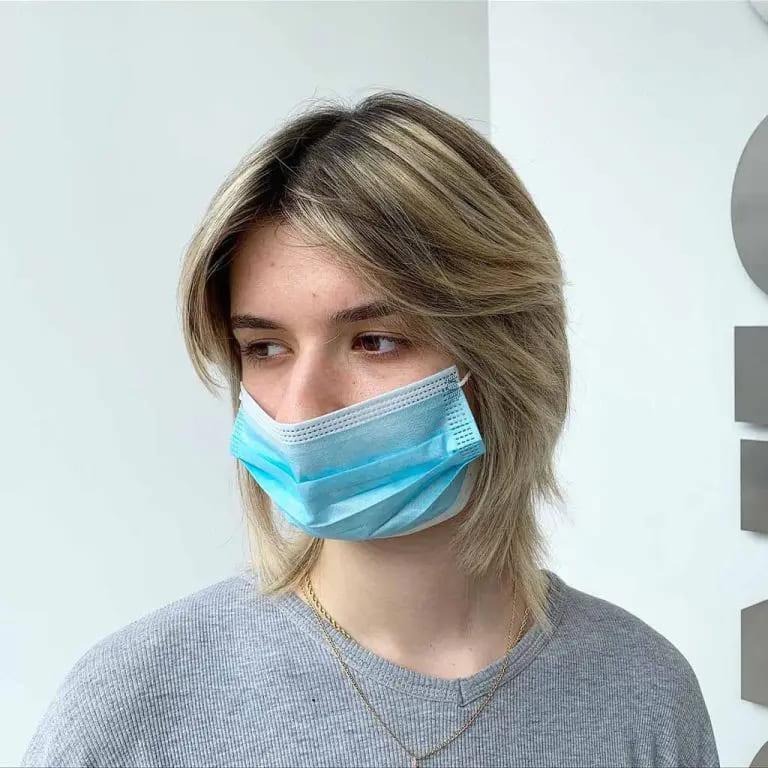 Duo-Toned Bob Wolf Cut With Curtain Bangs