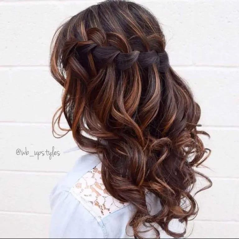 Long Wavy Brown Waterfall Hairstyle