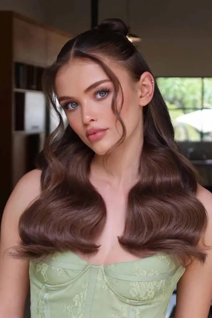 Romantic Half-Up Waves