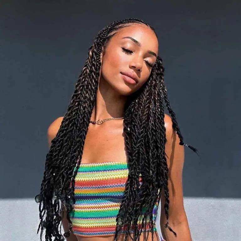 Long Black Cornrow Braids