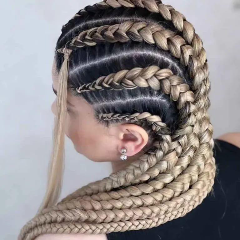Black Hair With Thick Blonde African Braids