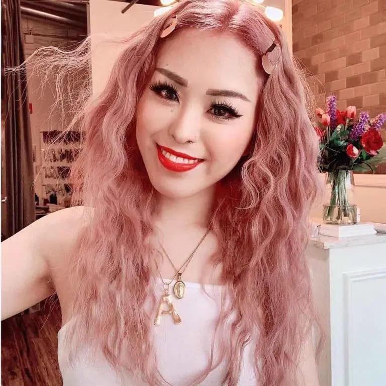 Long Wavy Layered Pink Hair