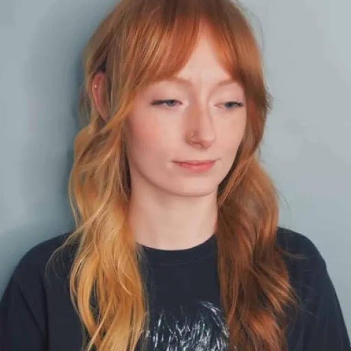 Wavy Mullet Golden-Medium Champagne Wolf Cut With Choppy Curtain Bangs for Straight Hair