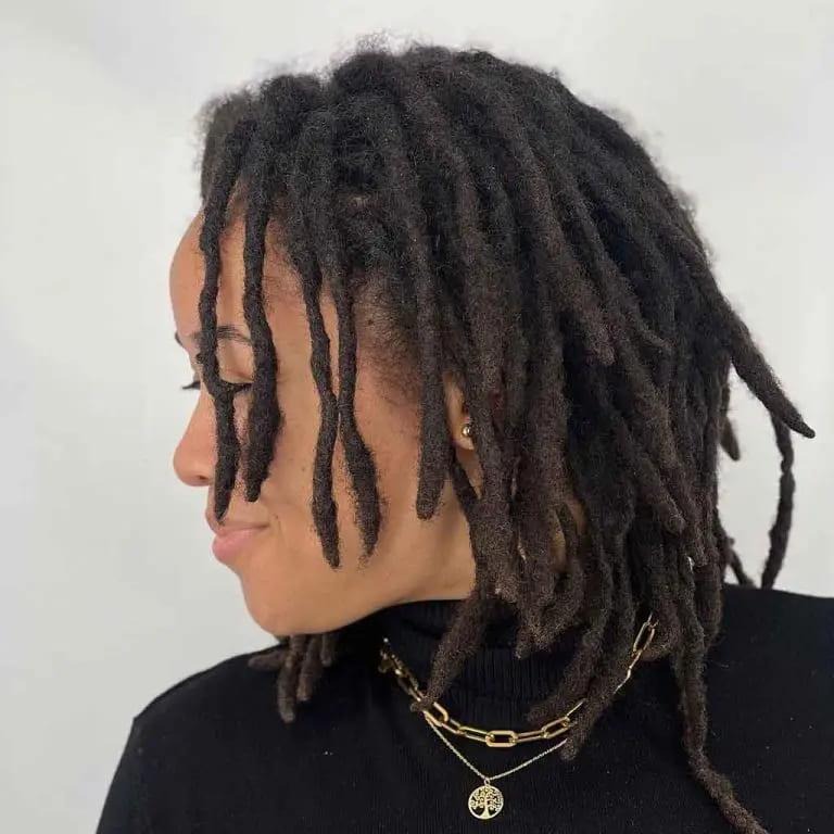 Short Layered Black Dreadlocks