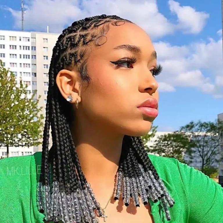 Knotless Zig Zag Braids With Beads