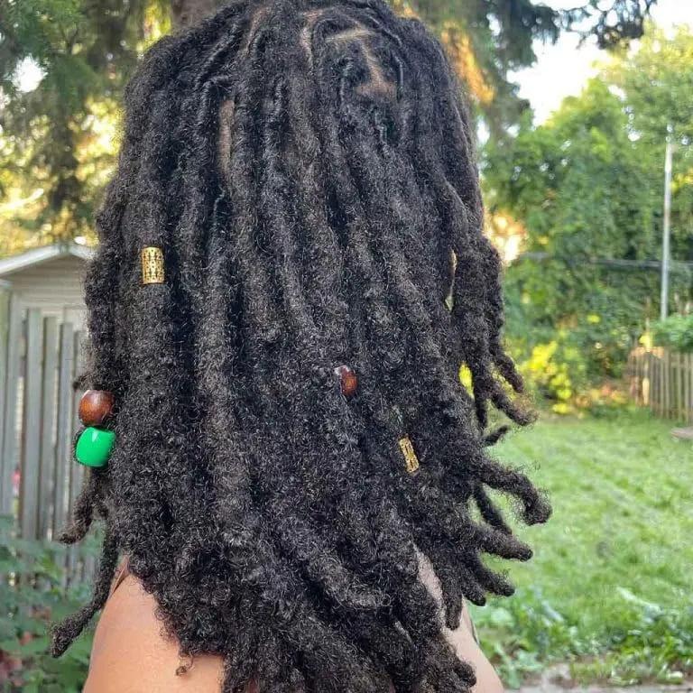 Caribbean Dreadlocks on Short Black hair With Beads