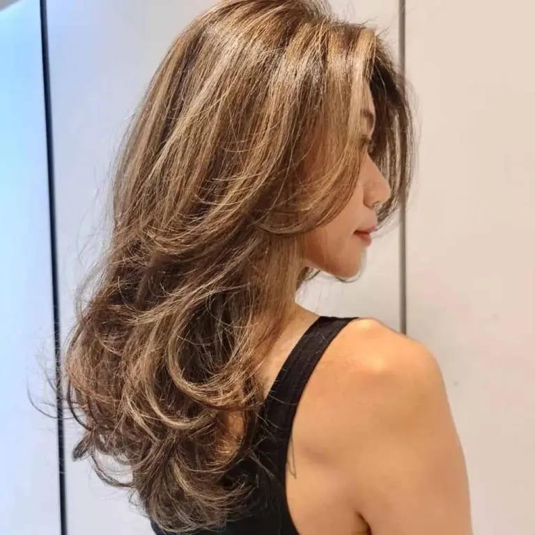 Layered Wolf Cut With Brown Balayage