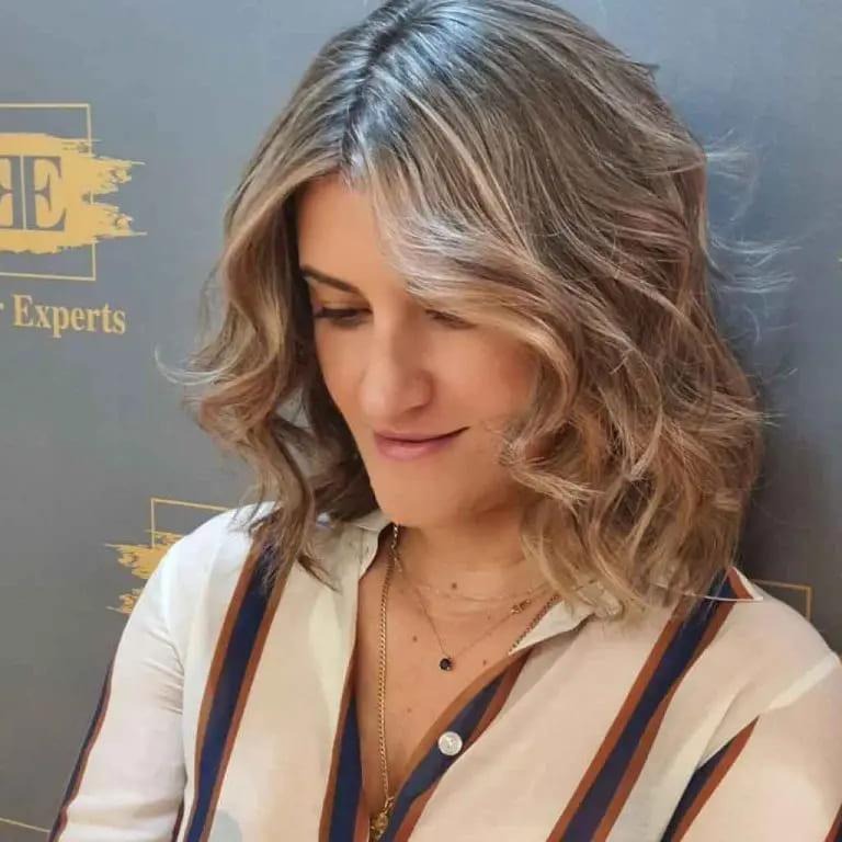 Short Toffee Blonde Wavy Wolf Cut