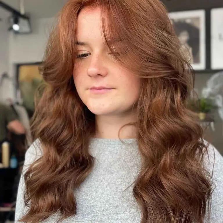 Wavy Long Brunette Wolf Cut