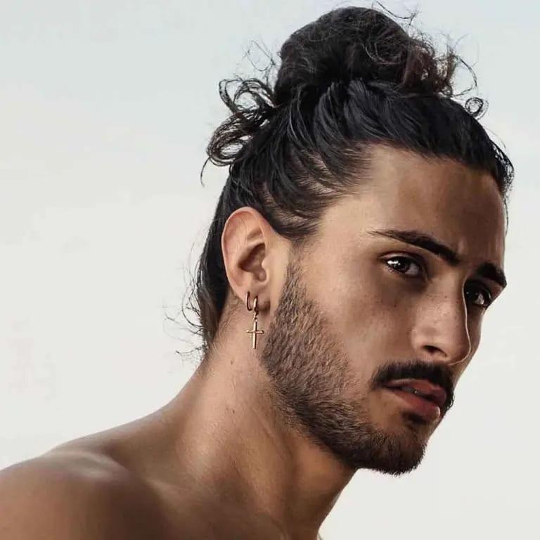 Messy Top-Knot Man Bun