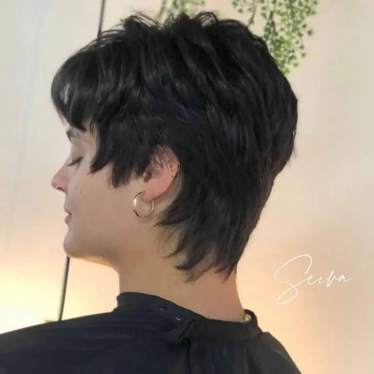 Blue Pixie Mullet Wolf Cut