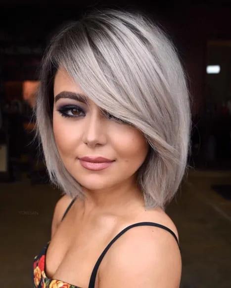 Textured Bob with Shadow Roots